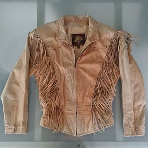 Tan Fringe leather jacket